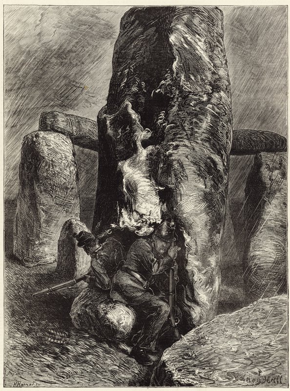 The Stragglers at Stonehenge by English School