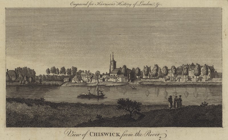 View of Chiswick from the River by English School