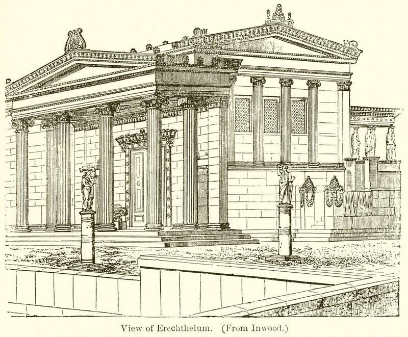 View of Erechtheium by English School
