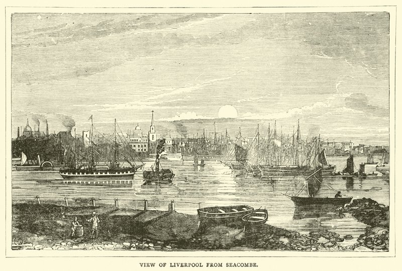 View of Liverpool from Seacombe by English School