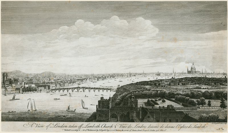 View of London from Lambeth Church by English School