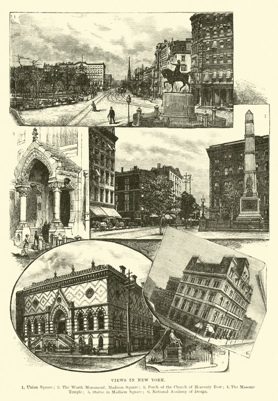 Views in New York by English School