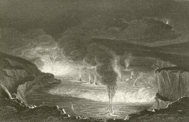 Volcano in the Sandwich Islands by English School