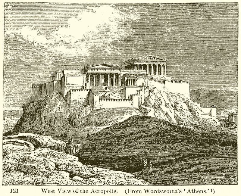 West View of the Acropolis by English School
