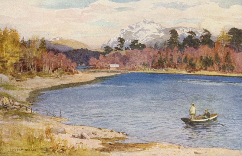 The Narrows at Innischonan (colour litho) by Ernest Edward Briggs