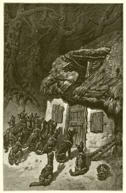 The Wolves and the Sick Ass by Ernest Henry Griset