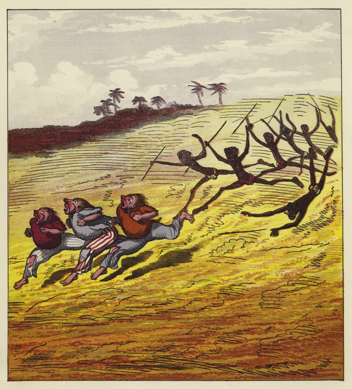 The three mariners chased by cannibals by Ernest Henry Griset