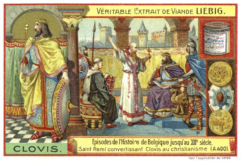 St Remigius Converting Clovis I, King of the Franks, to Christianity, 490 by European School