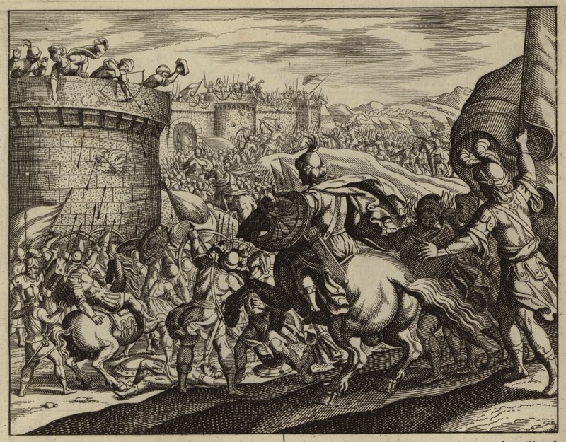 Abimelech attacking the tower of Thebez by European School