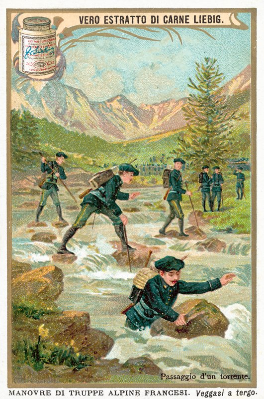 Crossing a Mountain Torrent by European School