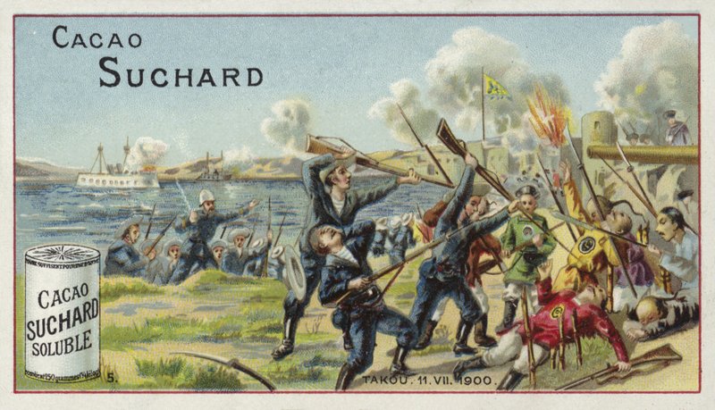 Fighting at Taku, China, Boxer Rebellion, 1900 by European School