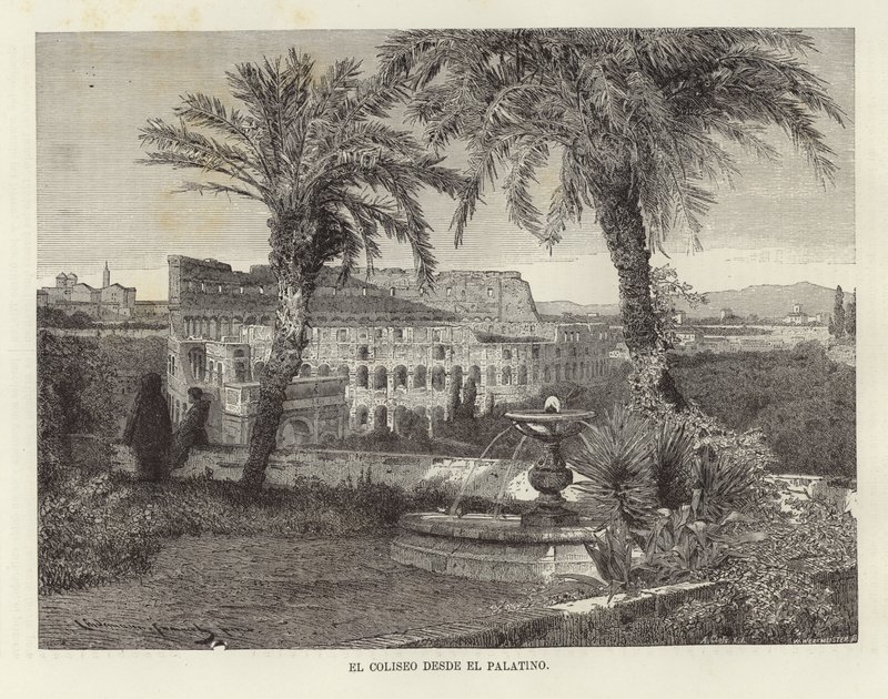 The Colosseum from the Palatine by European School