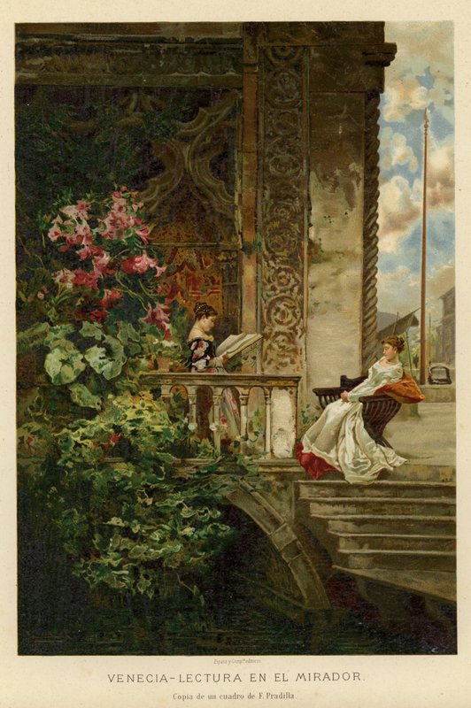 Venice - Reading on the Balcony by European School