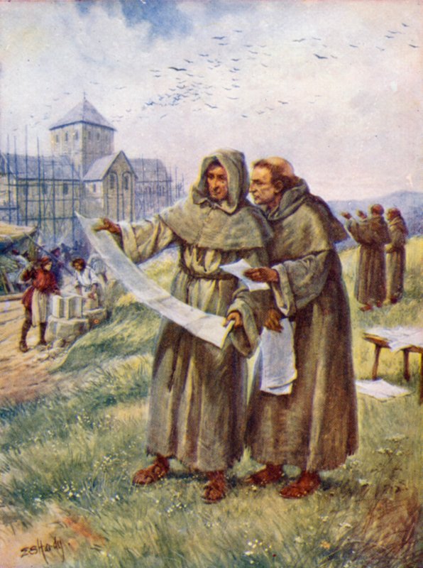 Building an Abbey by Evelyn Stuart Hardy