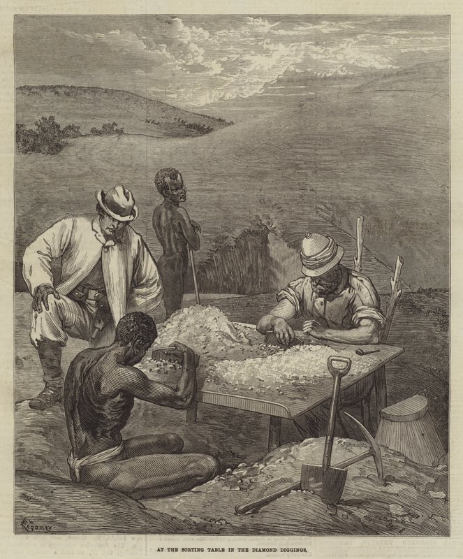 At the Sorting Table in the Diamond Diggings by Felix Regamey