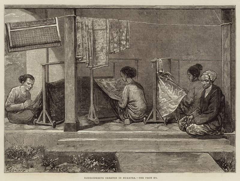 Embroidering Sarangs in Sumatra by Felix Regamey