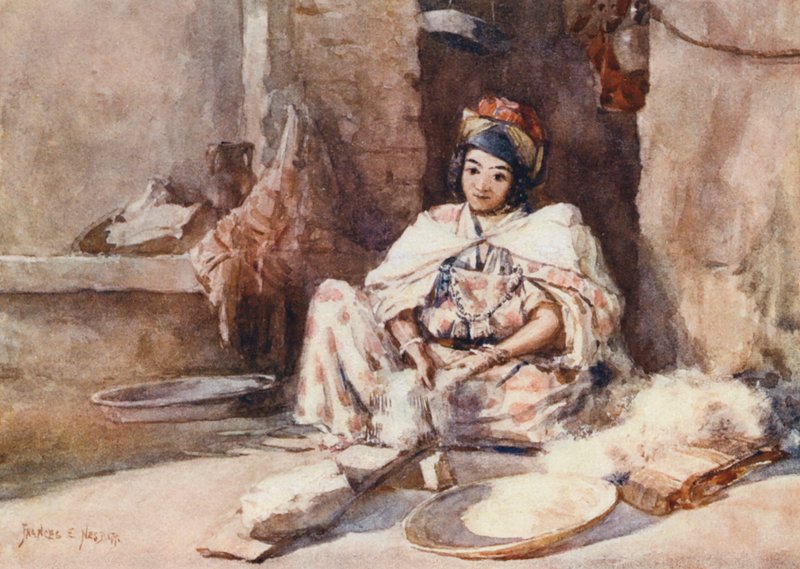 Carding Wool by Frances Nesbitt