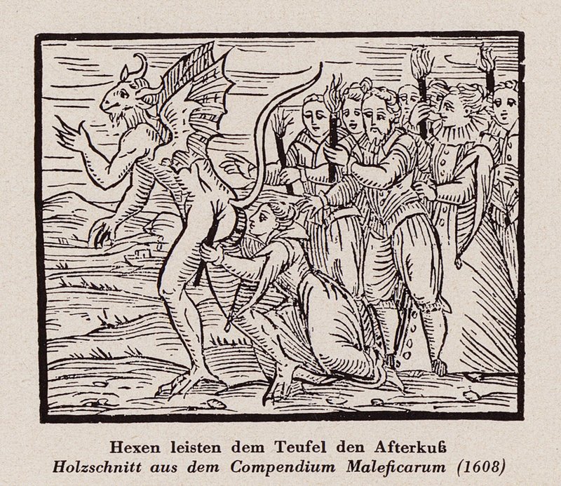 Witches kissing the devil