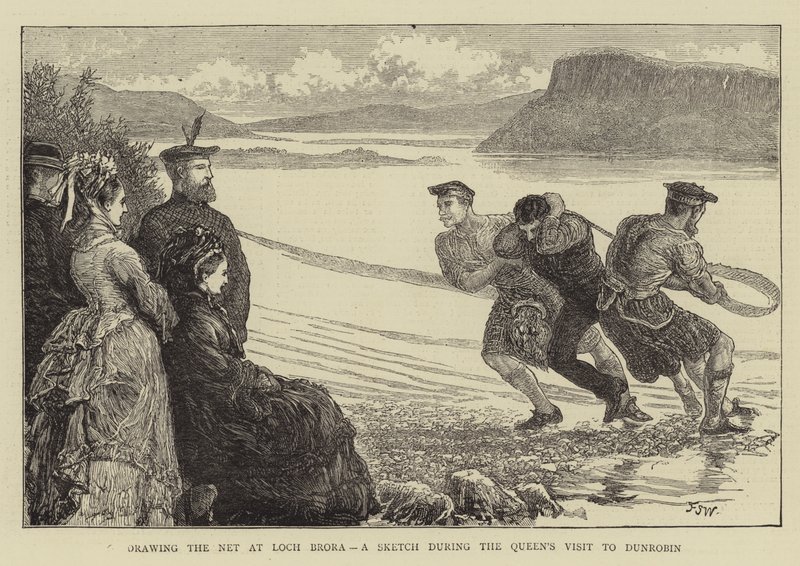 Drawing the Net at Loch Brora, a Sketch during the Queen