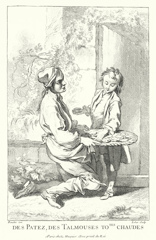 Pastry Seller (engraving) by Francois (after) Boucher
