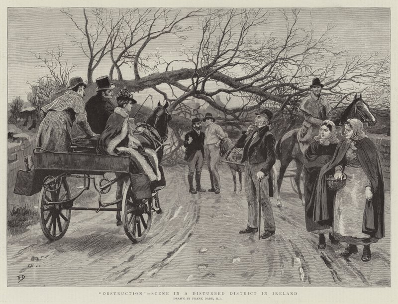 Obstruction, Scene in a Disturbed District in Ireland by Frank Dadd