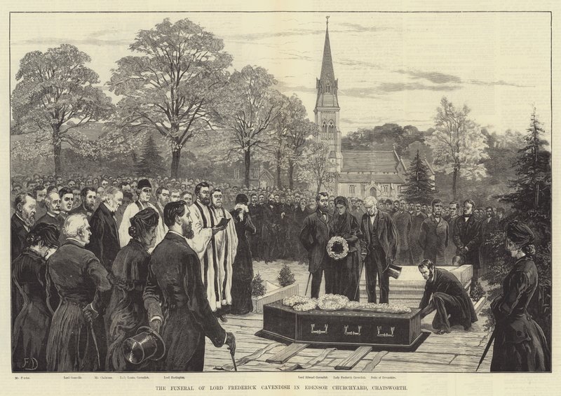 The Funeral of Lord Frederick Cavendish in Edensor Churchyard, Chatsworth by Frank Dadd