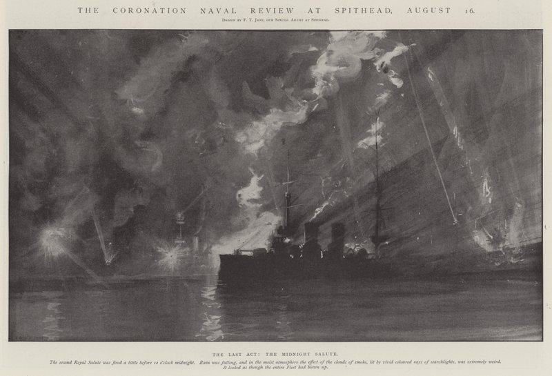 The Coronation Naval Review at Spithead by Fred T. Jane
