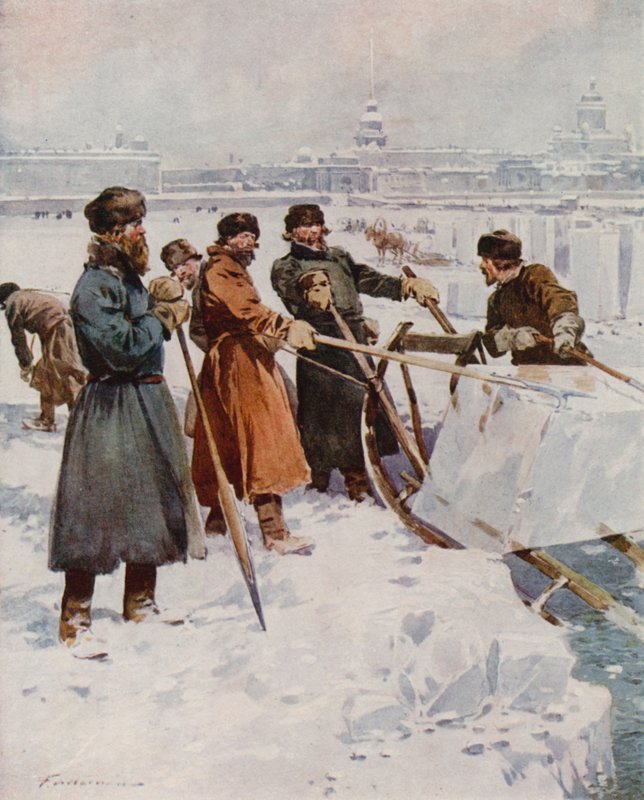 Ice-Cutting on the Neva by Frederic de Haenen
