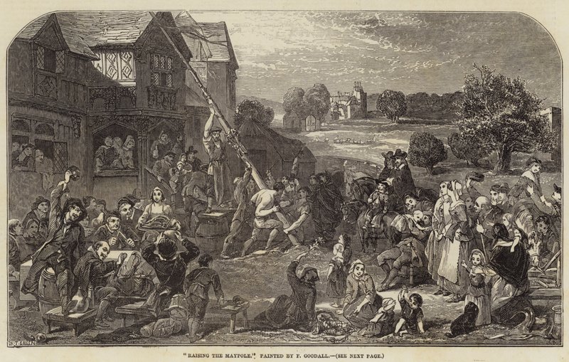 Raising the Maypole by Frederick Goodall