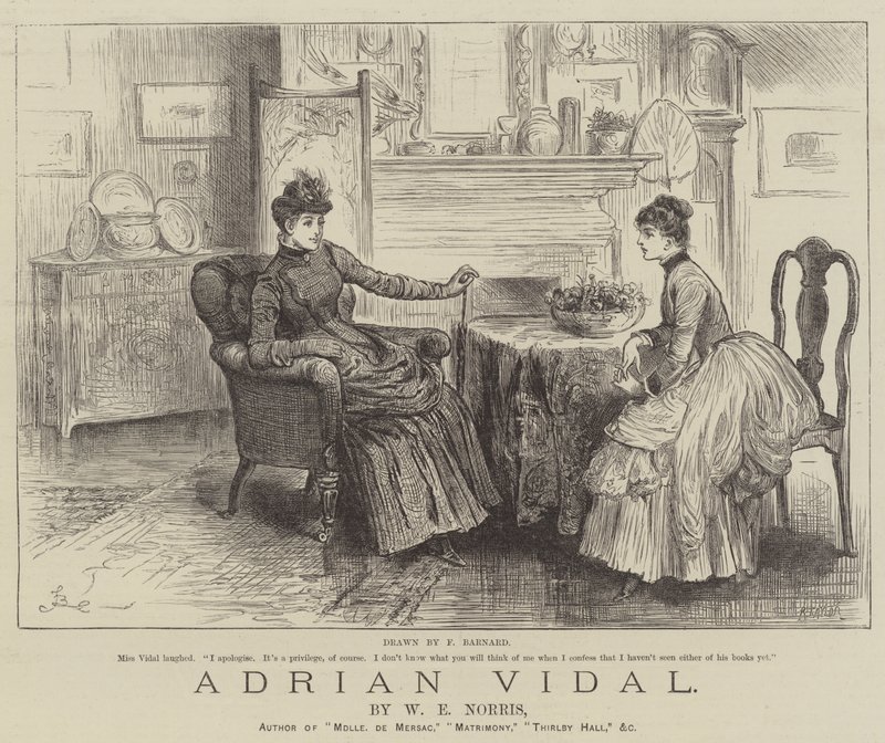 Adrian Vidal, by W E Norris by Frederick Barnard