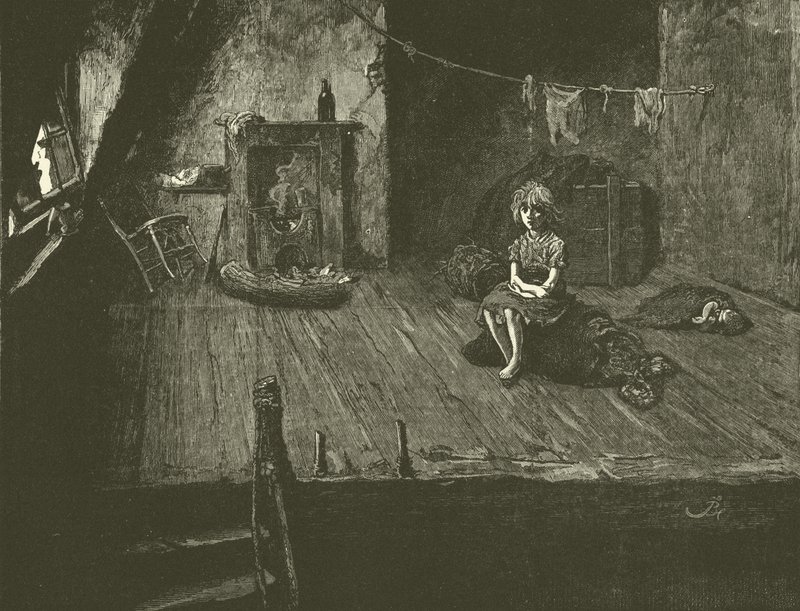 Poor Children in an Attic by Frederick L. Bernard