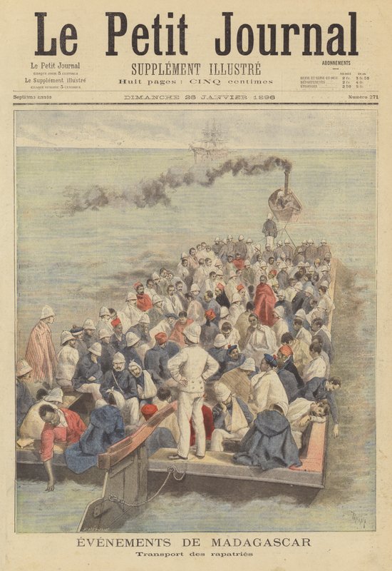A Raft Carrying French Soldiers Returning Home from Madagascar by French School