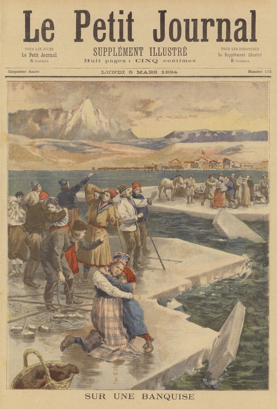 People trapped on a detached ice floe near Helsinki by French School