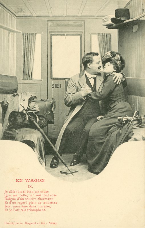 Couple Making Love in a Train Compartment by French Photographer