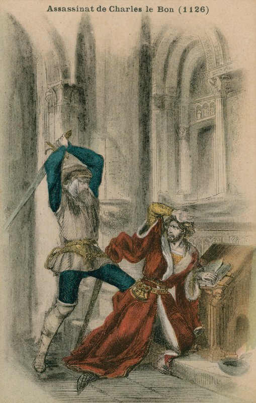 Assassination of Charles the Good, AD 1126 by French School