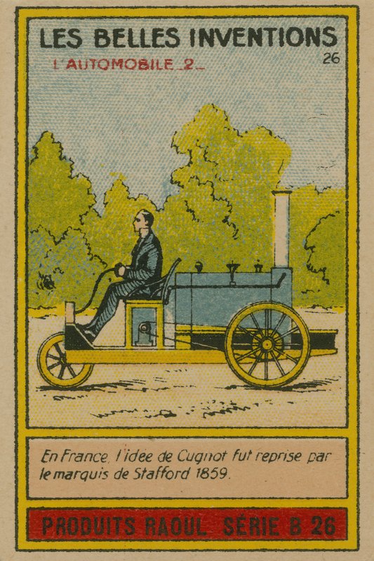 Beautiful inventions card, automobile by French School