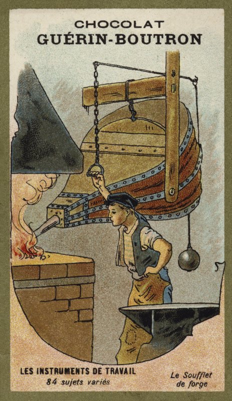 Bellows in a Forge by French School