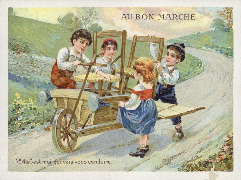 Children Converting Wheelbarrow to Vehicle by French School