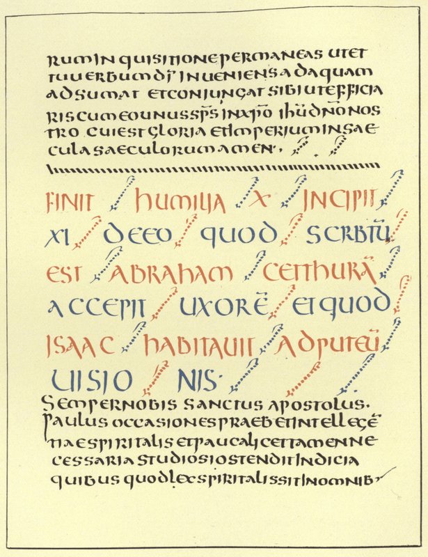 Example of Uncial writing by French School