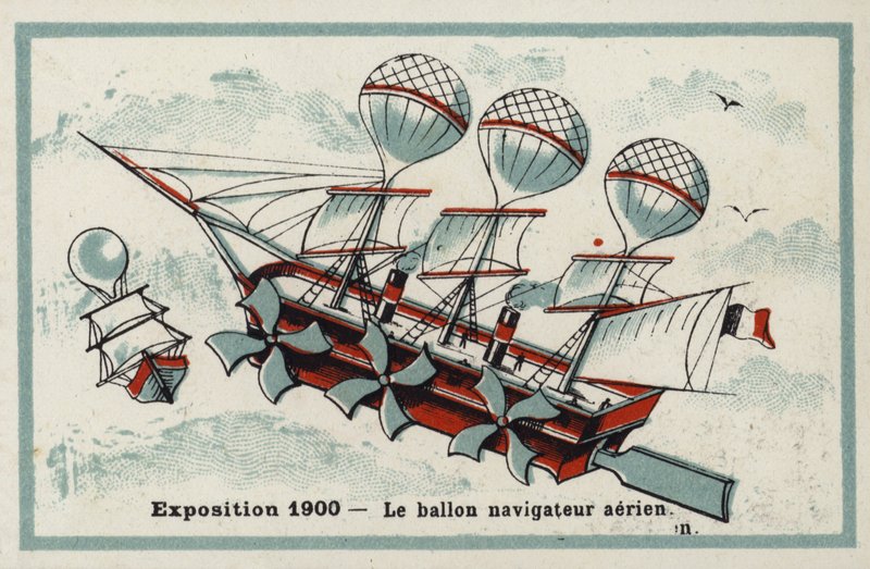 Exposition 1900 - airship by French School