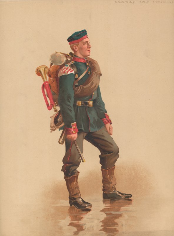 Infantry Regiment Bugler, Field Marching by French School