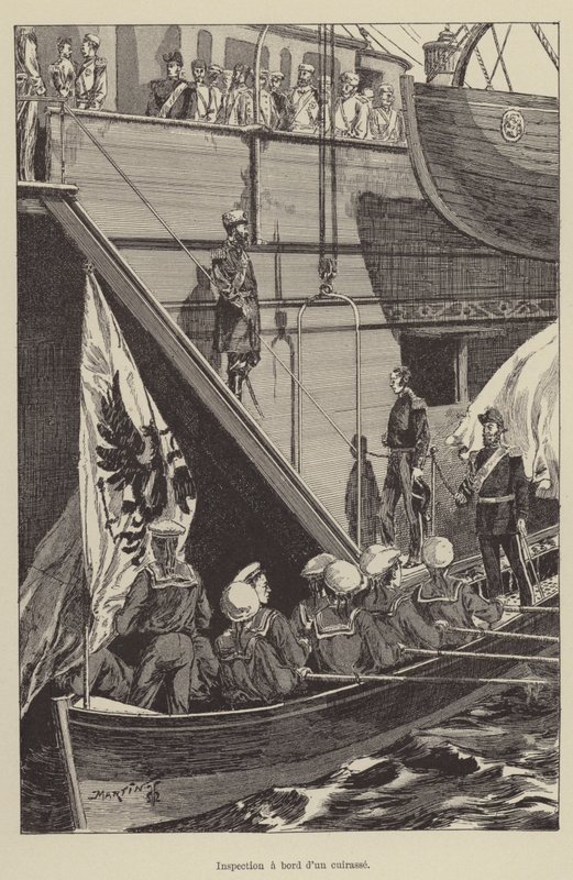 Inspection on Board an Armored Ship by French School