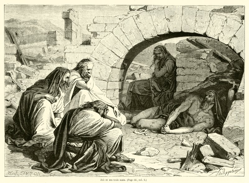 Job and His Three Friends by French School