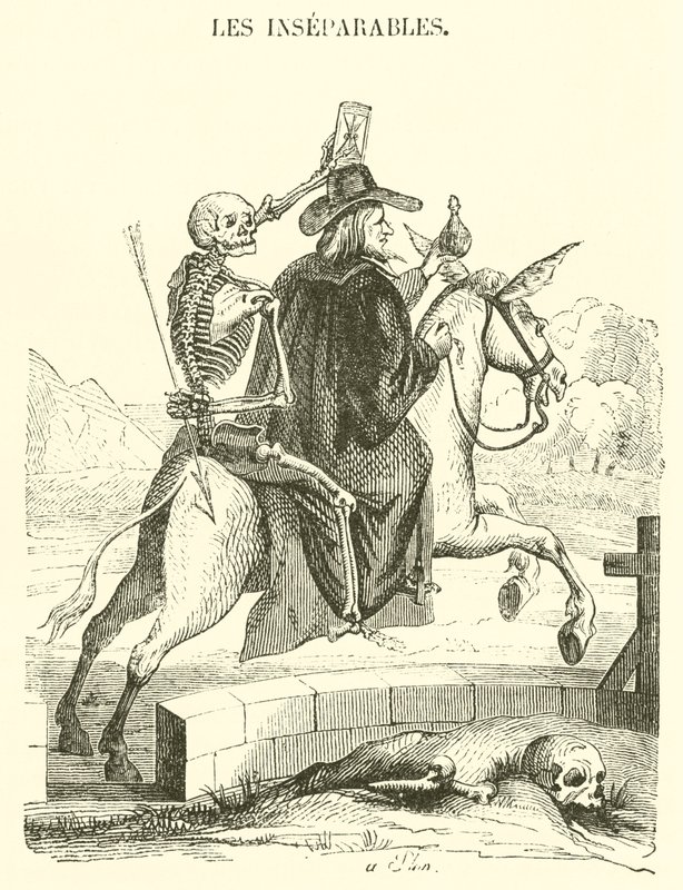 The Inseparables (engraving) by French School