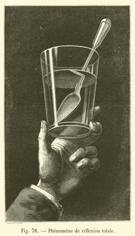 Phenomenon of Total Reflection (engraving) by French School