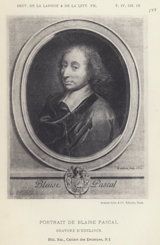 Portrait of Blaise Pascal by French School