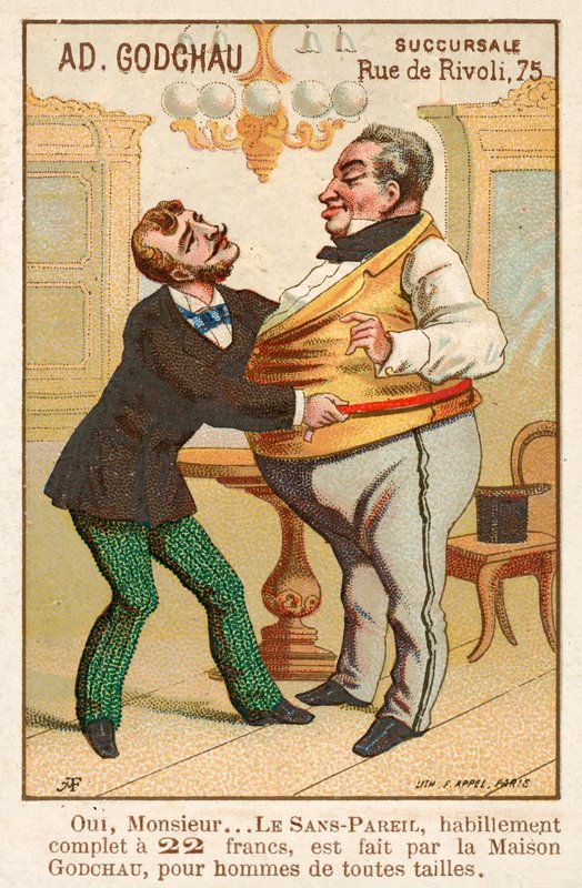 Tailor Measuring a Fat Customer by French School