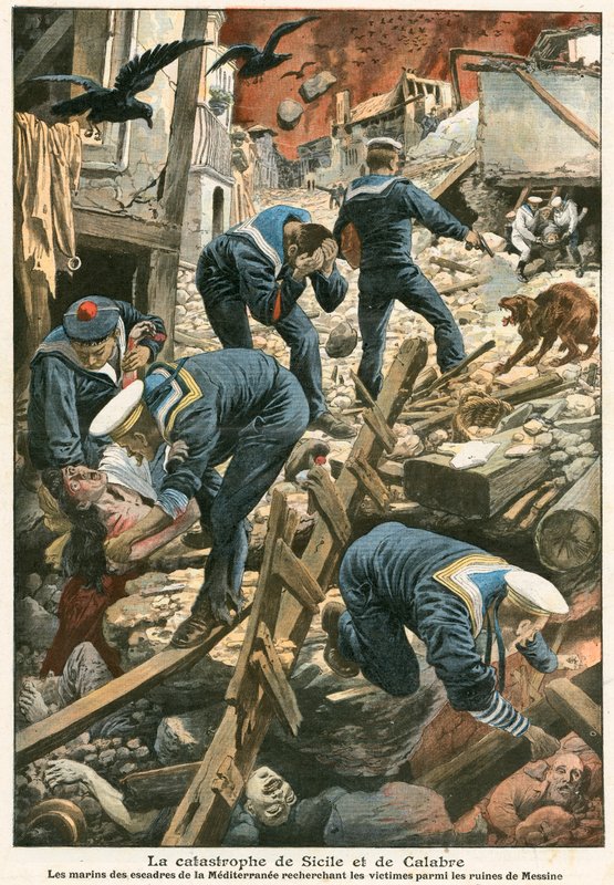 The Catastrophe of Sicily and Calabria by French School