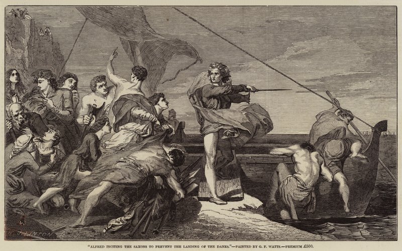 Alfred Inciting the Saxons to Prevent the Landing of the Danes by George Frederick Watts
