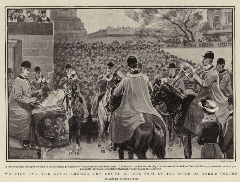 Waiting for the King, Amusing the Crowd at the Foot of the Duke of York
